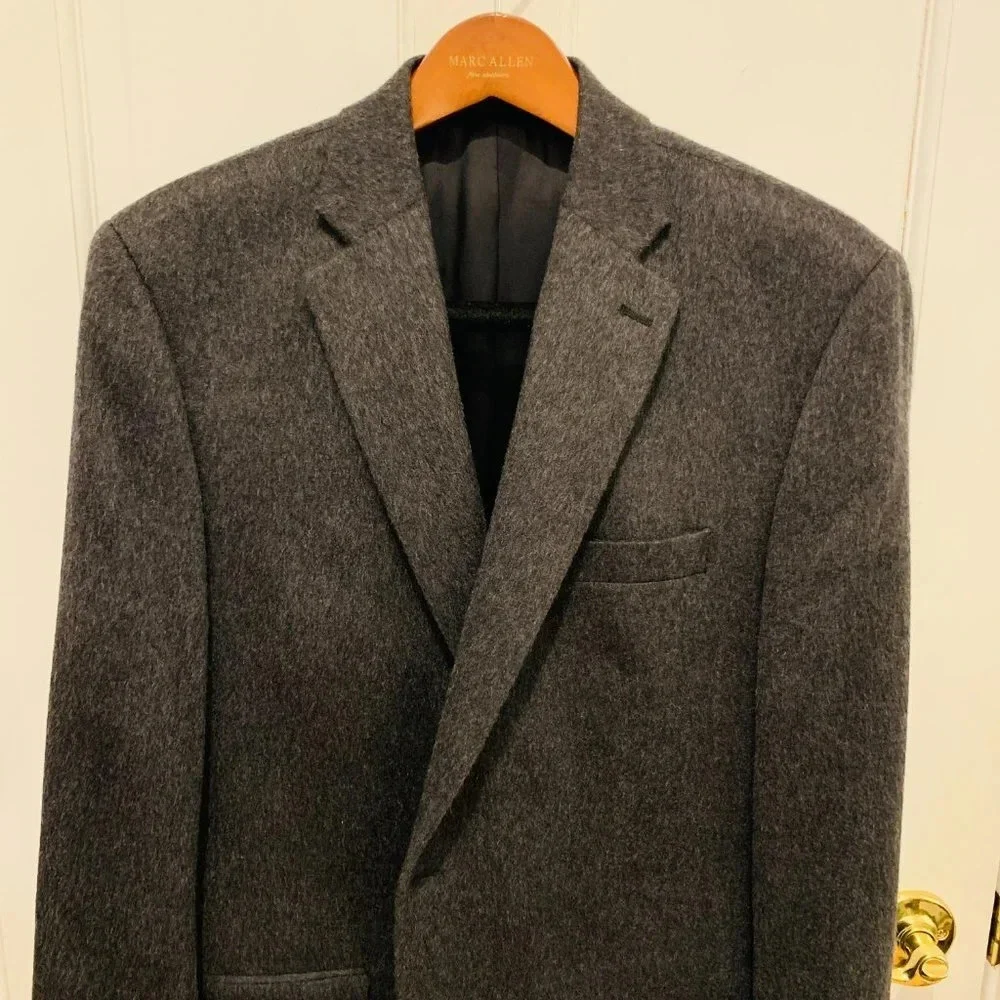 Neiman Marcus 100% Cashmere Suit Blazer Sport Coat Jacket Size 44 Long